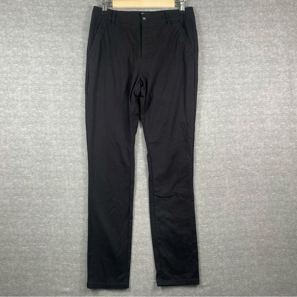 Asos Design Womens Black Button Fly Straight Leg Skinny Ankle Pants Size 28x30‎ - Picture 2 of 15